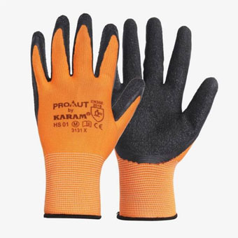 HS01 Orange Liner Latex Gloves